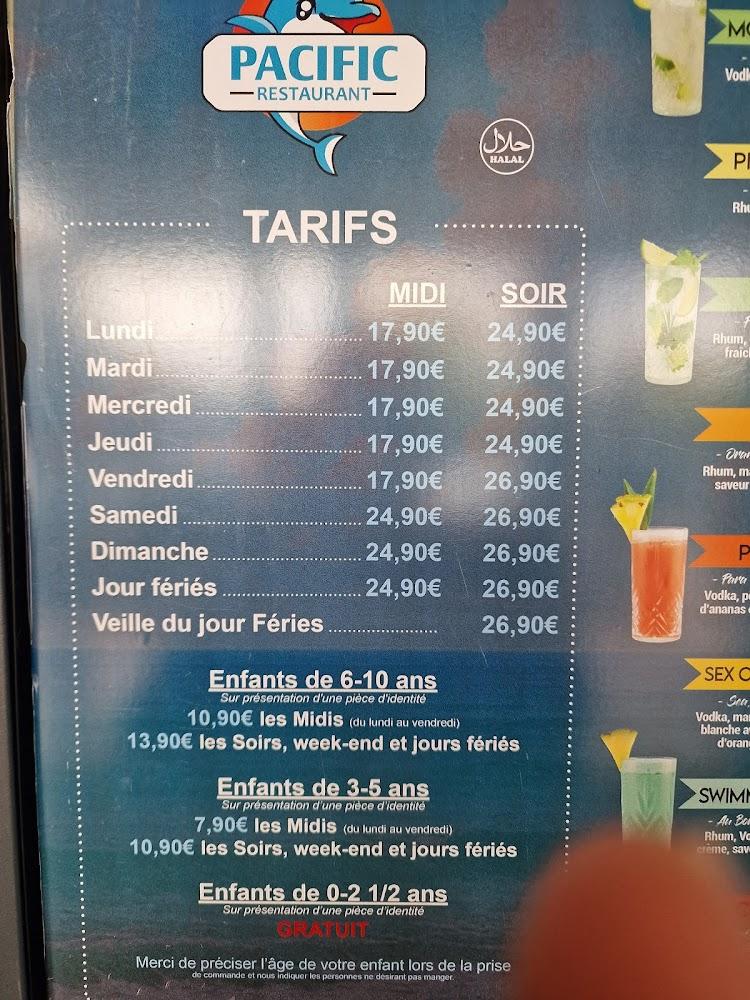 Pacific Restaurant - Menu Image 1