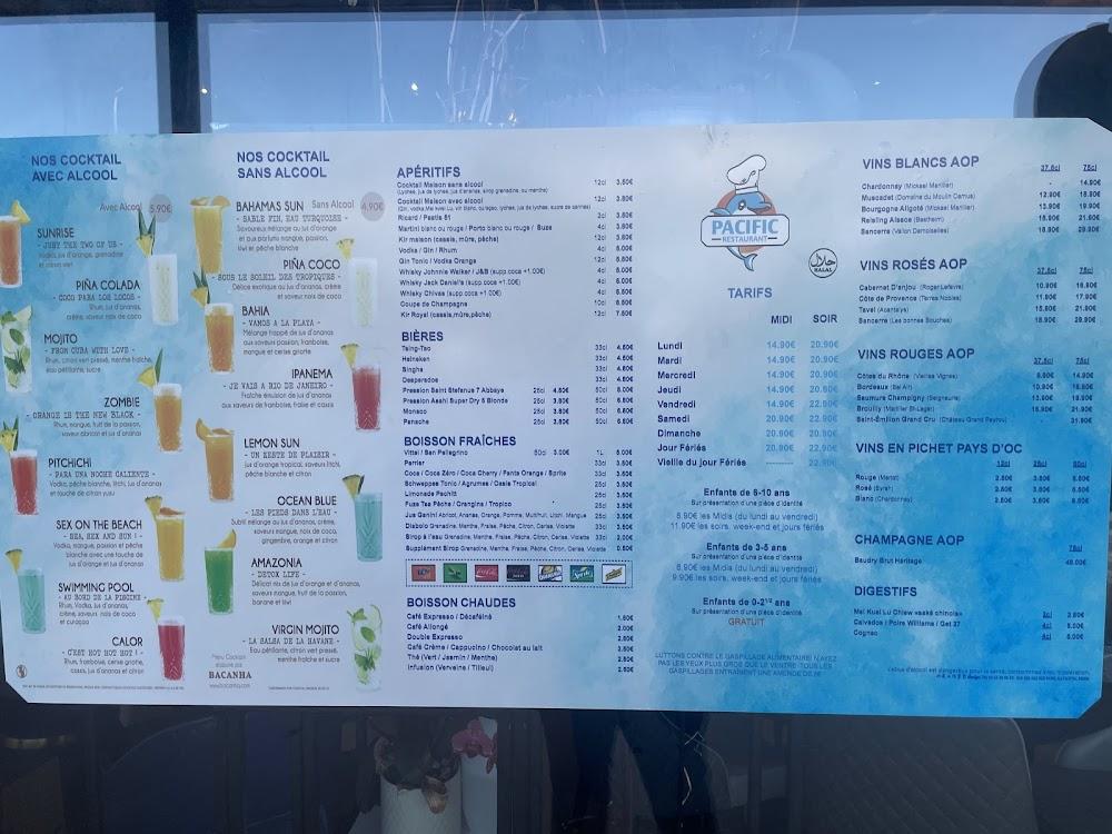 Pacific Restaurant - Menu Image 3